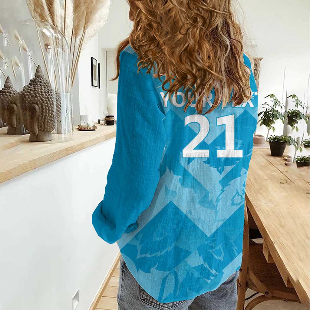 England Cricket Custom Women Casual Shirt Three Lions Inspiration - Wonder Print Shop