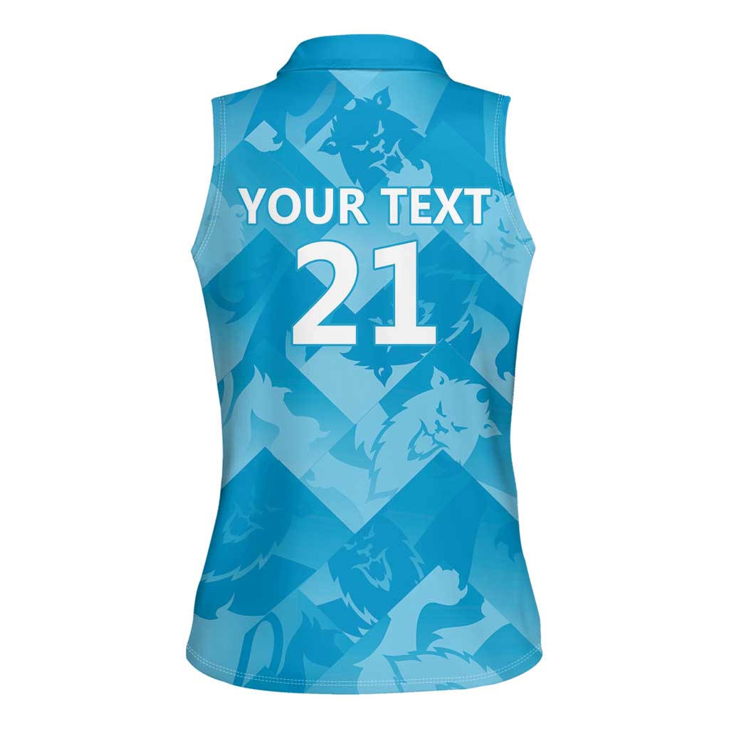 England Cricket Custom Women Sleeveless Polo Shirt Three Lions Inspiration - Wonder Print Shop