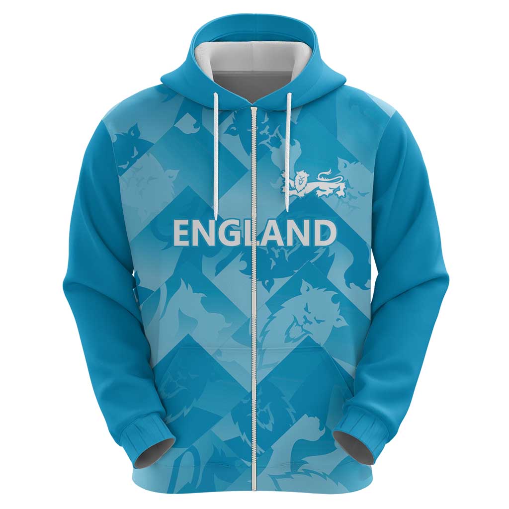 England Cricket Custom Zip Hoodie Three Lions Inspiration - Wonder Print Shop