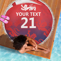 England Cricket Custom Beach Blanket Three Lions With Flag LT9 - Wonder Print Shop