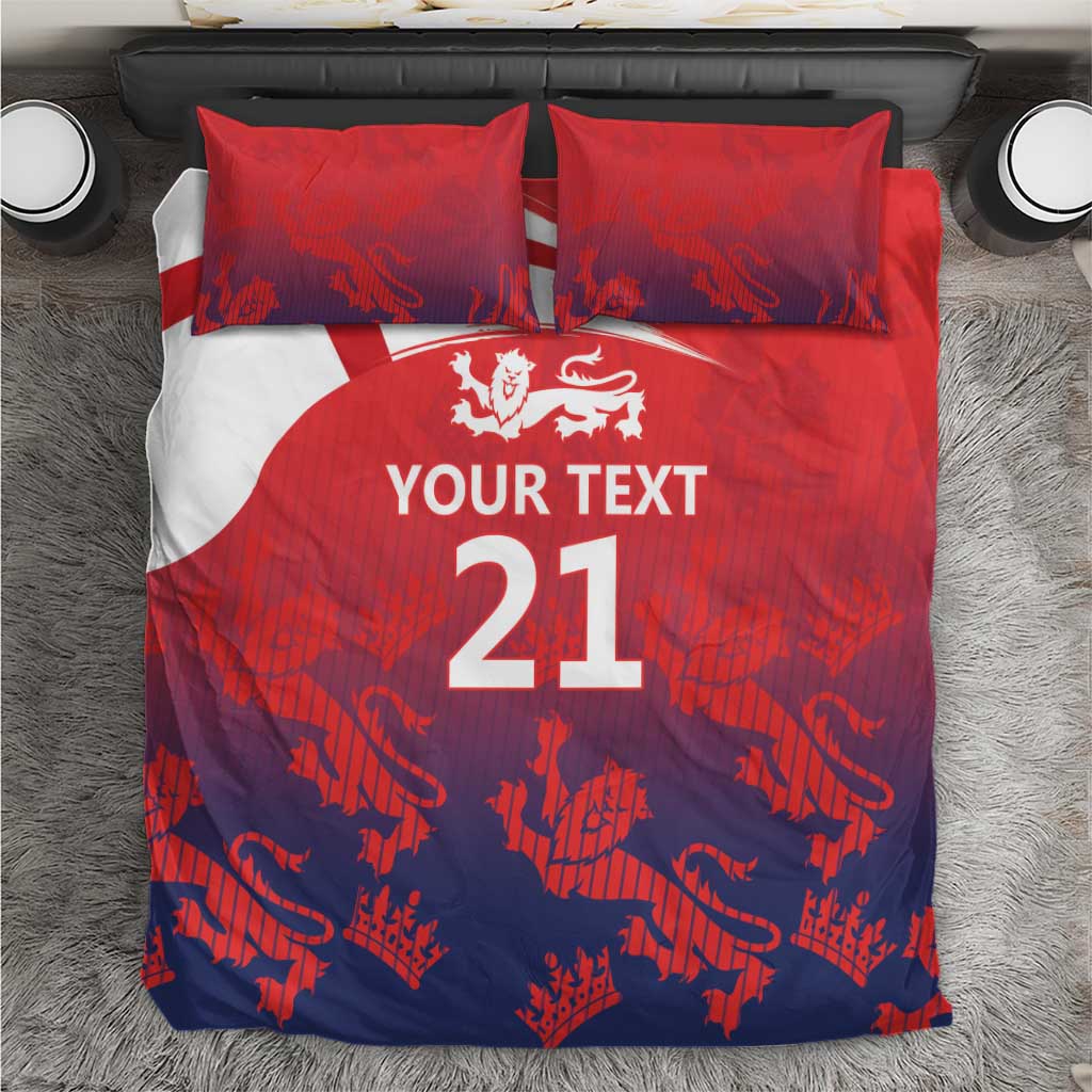 England Cricket Custom Bedding Set Three Lions With Flag LT9 - Wonder Print Shop