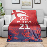 England Cricket Custom Blanket Three Lions With Flag