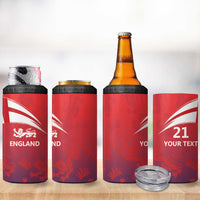 England Cricket Custom 4 in 1 Can Cooler Tumbler Three Lions With Flag LT9 - Wonder Print Shop