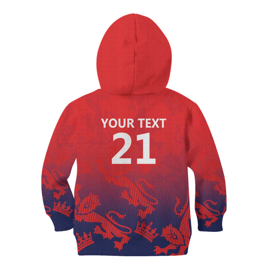 England Cricket Custom Kid Hoodie Three Lions With Flag - Wonder Print Shop