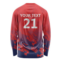 England Cricket Custom Long Sleeve Shirt Three Lions With Flag - Wonder Print Shop