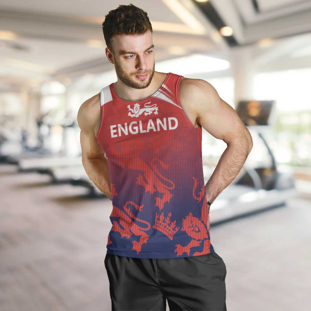 England Cricket Custom Men Tank Top Three Lions With Flag - Wonder Print Shop