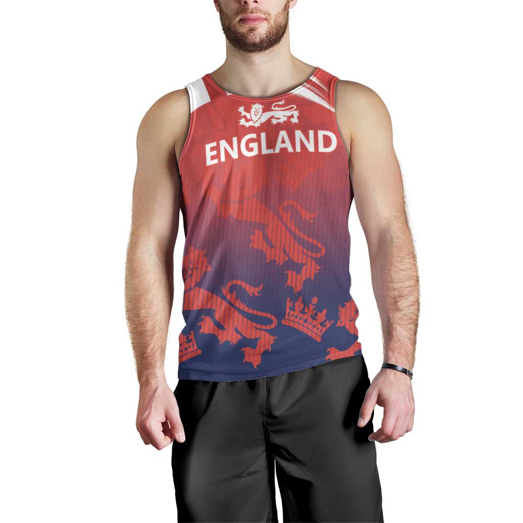 England Cricket Custom Men Tank Top Three Lions With Flag - Wonder Print Shop