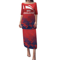 England Cricket Custom Puletasi Three Lions With Flag - Wonder Print Shop