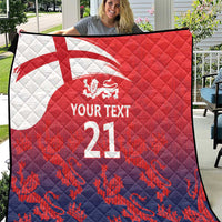 England Cricket Custom Quilt Three Lions With Flag - Wonder Print Shop