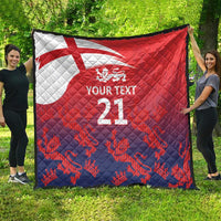 England Cricket Custom Quilt Three Lions With Flag - Wonder Print Shop