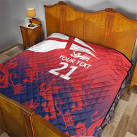 England Cricket Custom Quilt Three Lions With Flag - Wonder Print Shop