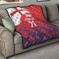 England Cricket Custom Quilt Three Lions With Flag - Wonder Print Shop