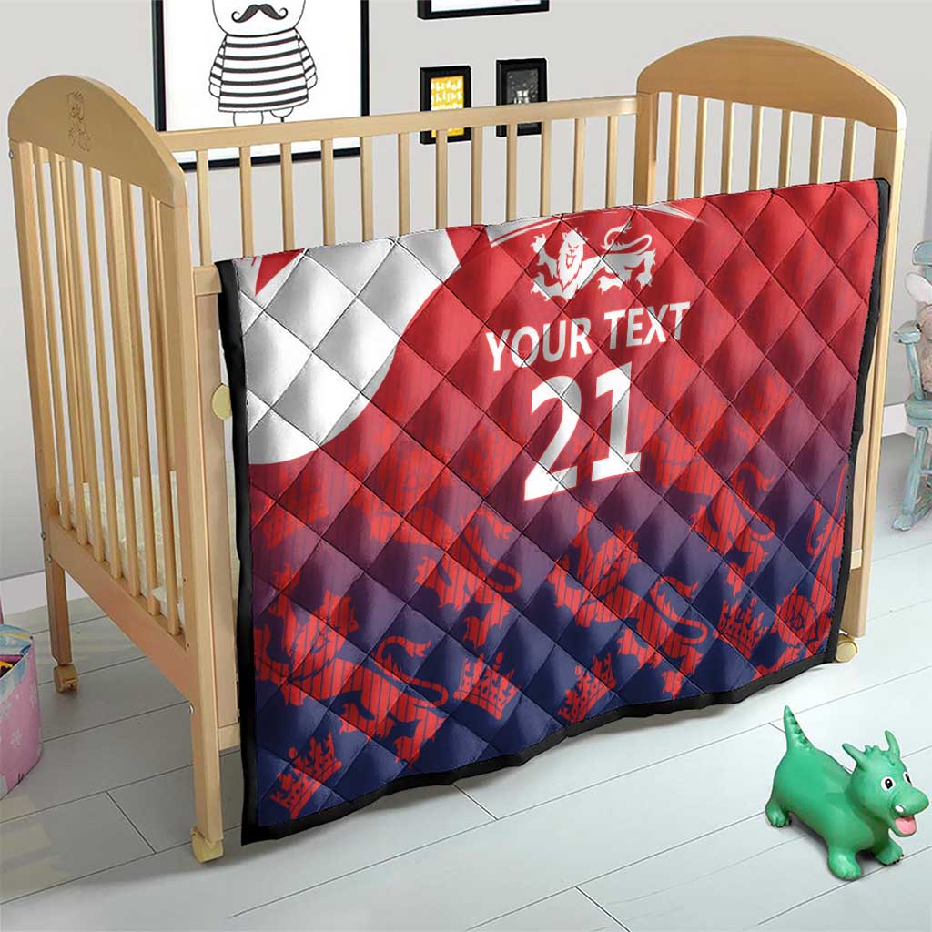 England Cricket Custom Quilt Three Lions With Flag - Wonder Print Shop
