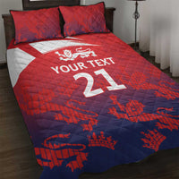 England Cricket Custom Quilt Bed Set Three Lions With Flag - Wonder Print Shop