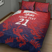 England Cricket Custom Quilt Bed Set Three Lions With Flag - Wonder Print Shop