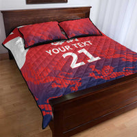 England Cricket Custom Quilt Bed Set Three Lions With Flag - Wonder Print Shop