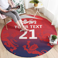 England Cricket Custom Round Carpet Three Lions With Flag