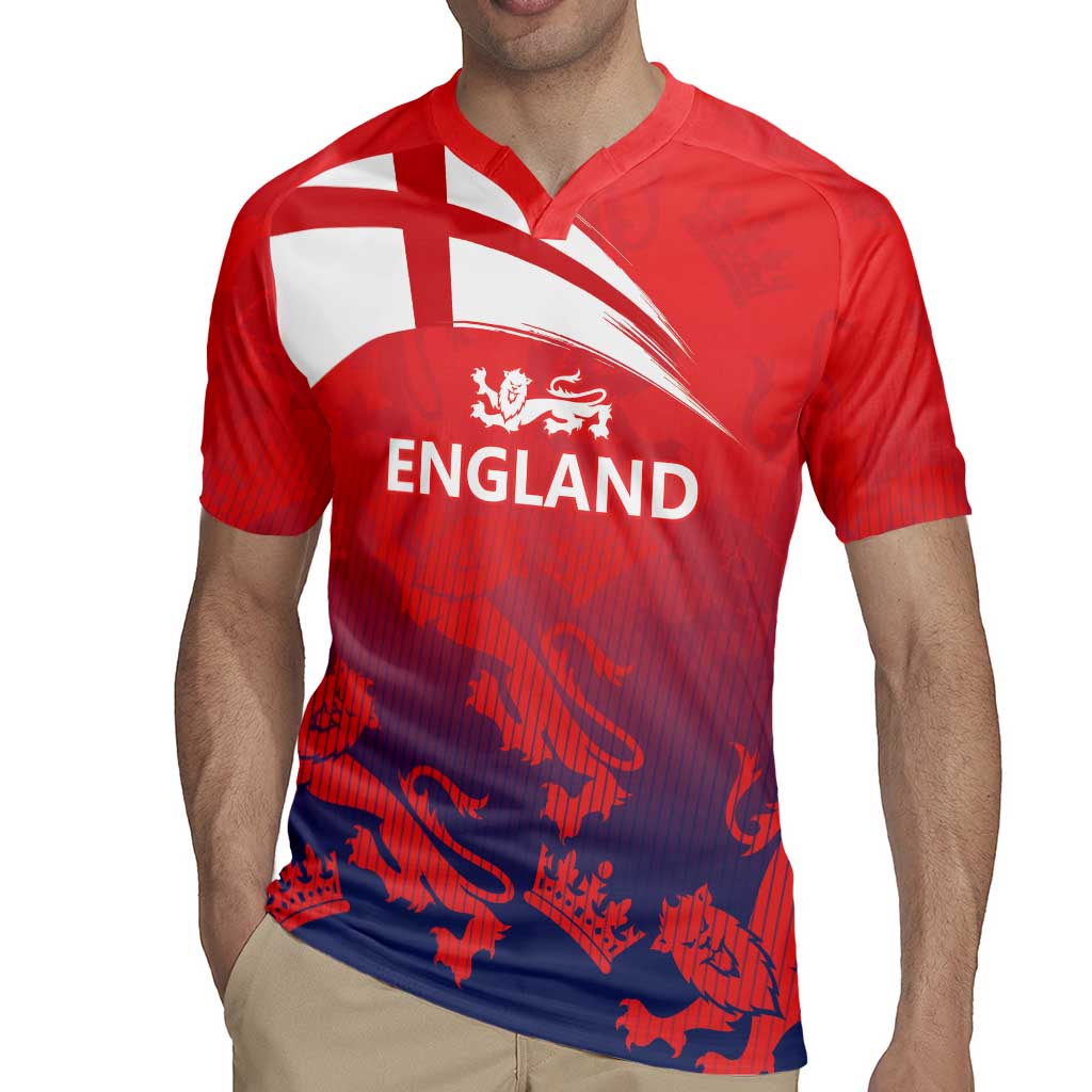 England Cricket Custom Rugby Jersey Three Lions With Flag - Wonder Print Shop