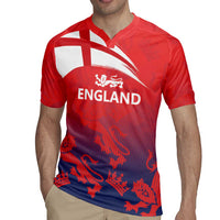 England Cricket Custom Rugby Jersey Three Lions With Flag - Wonder Print Shop