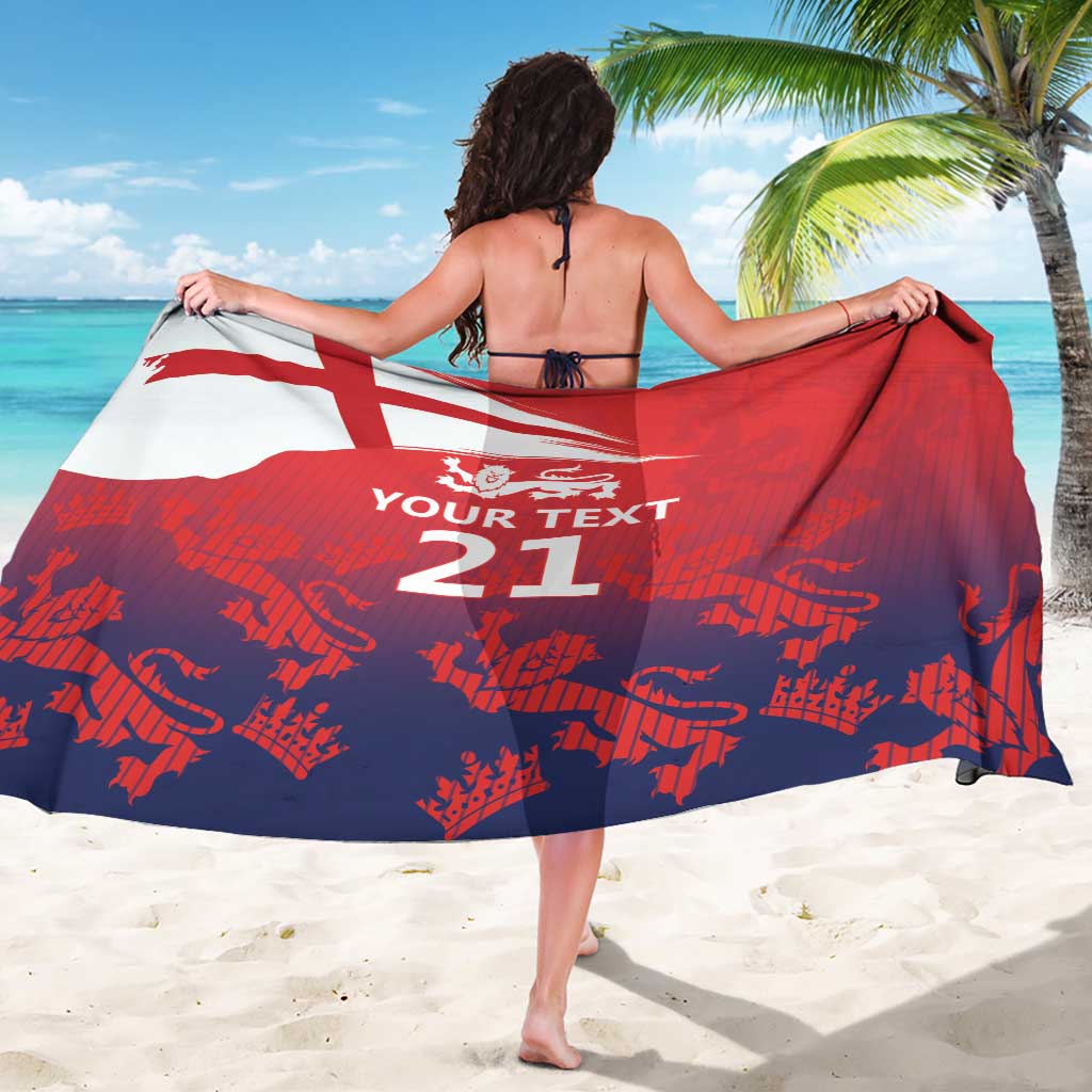England Cricket Custom Sarong Three Lions With Flag - Wonder Print Shop