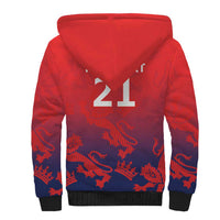 England Cricket Custom Sherpa Hoodie Three Lions With Flag - Wonder Print Shop
