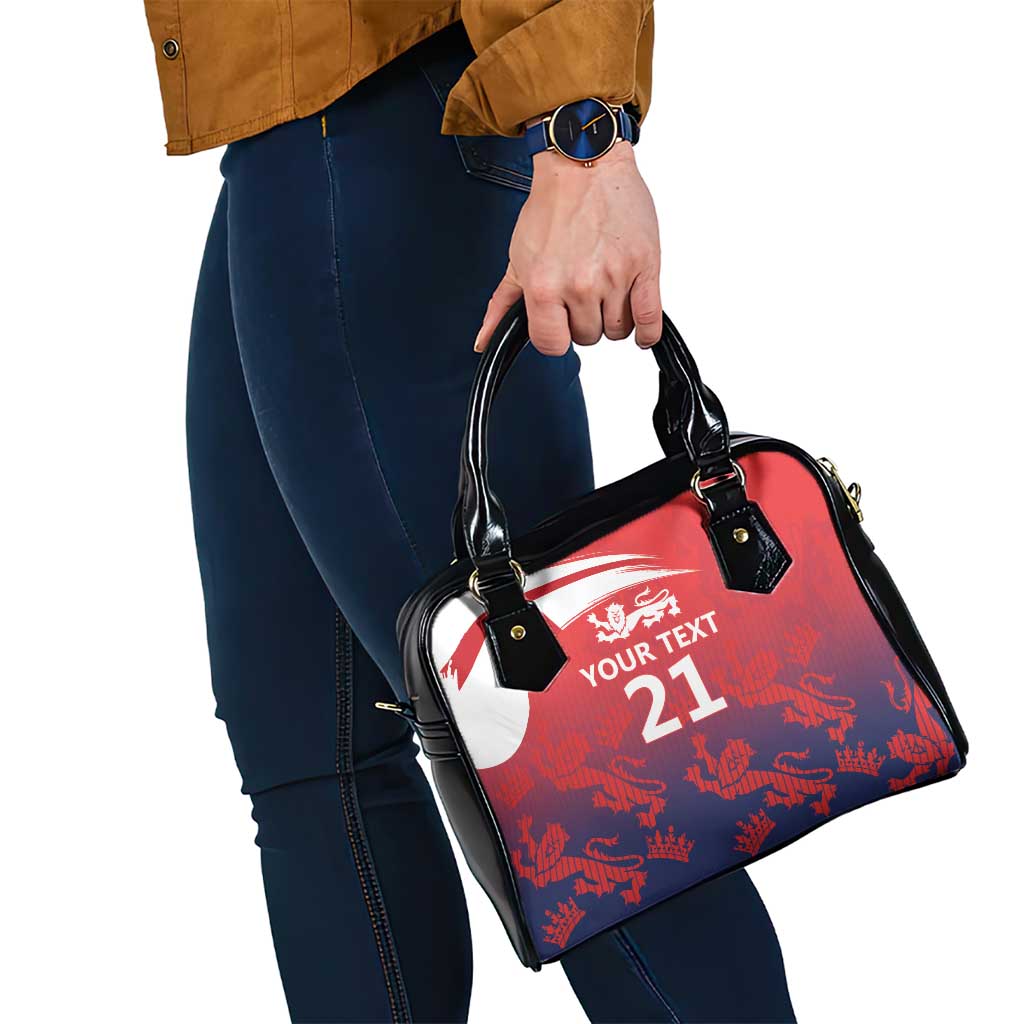 England Cricket Custom Shoulder Handbag Three Lions With Flag
