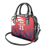 England Cricket Custom Shoulder Handbag Three Lions With Flag