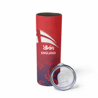 England Cricket Custom Skinny Tumbler Three Lions With Flag - Wonder Print Shop