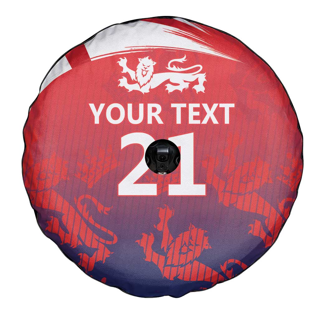 England Cricket Custom Spare Tire Cover Three Lions With Flag - Wonder Print Shop
