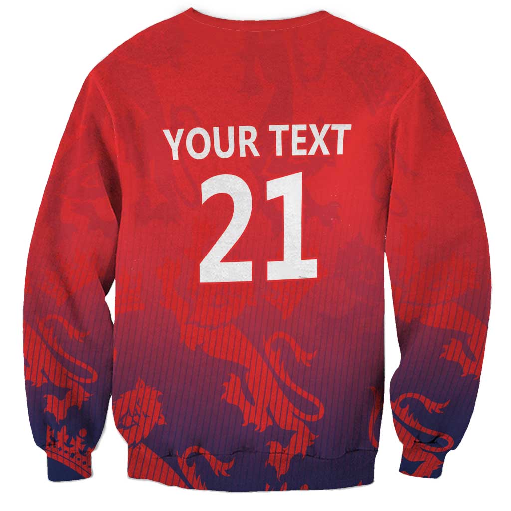 England Cricket Custom Sweatshirt Three Lions With Flag - Wonder Print Shop