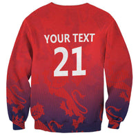 England Cricket Custom Sweatshirt Three Lions With Flag - Wonder Print Shop