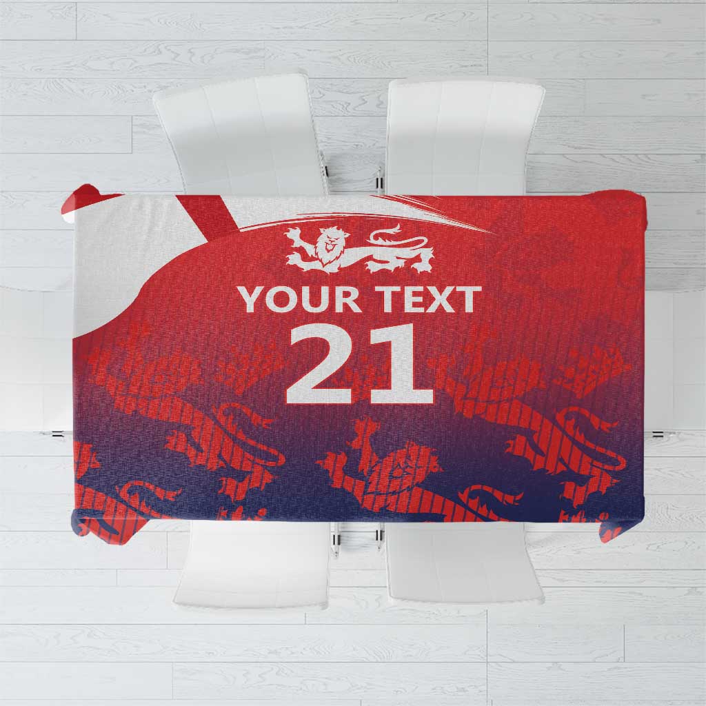 England Cricket Custom Tablecloth Three Lions With Flag - Wonder Print Shop