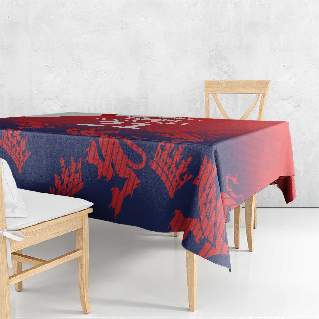 England Cricket Custom Tablecloth Three Lions With Flag - Wonder Print Shop