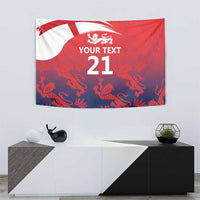 England Cricket Custom Tapestry Three Lions With Flag - Wonder Print Shop
