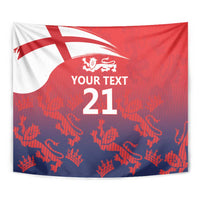 England Cricket Custom Tapestry Three Lions With Flag - Wonder Print Shop