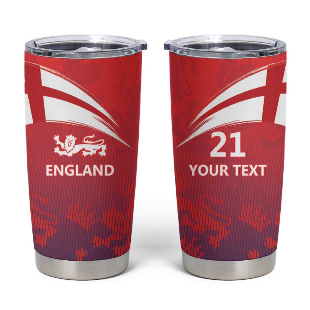 England Cricket Custom Tumbler Cup Three Lions With Flag - Wonder Print Shop