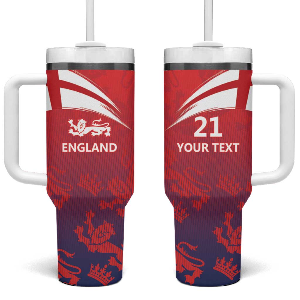 England Cricket Custom Tumbler With Handle Three Lions With Flag - Wonder Print Shop