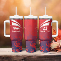 England Cricket Custom Tumbler With Handle Three Lions With Flag - Wonder Print Shop