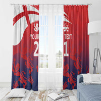 England Cricket Custom Window Curtain Three Lions With Flag - Wonder Print Shop