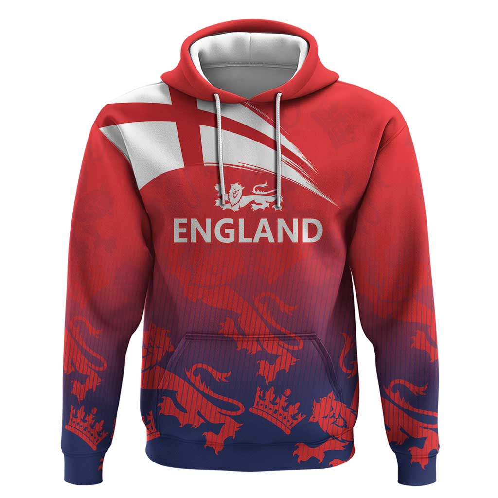 England Cricket Custom Zip Hoodie Three Lions With Flag - Wonder Print Shop