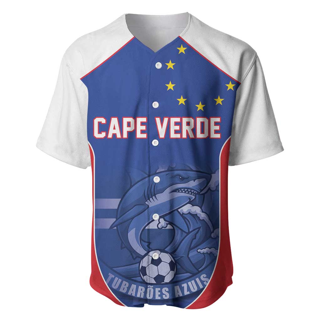 World Football 2026 Cape Verde Custom Baseball Jersey Tubaroes Azuis Blue Shark LT9