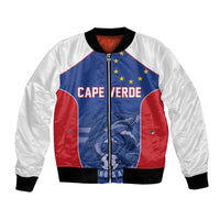 World Football 2026 Cape Verde Custom Bomber Jacket Tubaroes Azuis Blue Shark - Wonder Print Shop