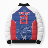 World Football 2026 Cape Verde Custom Bomber Puffer Jacket Tubaroes Azuis Blue Shark - Wonder Print Shop