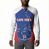 World Football 2026 Cape Verde Custom Button Sweatshirt Tubaroes Azuis Blue Shark