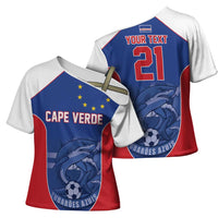 World Football 2026 Cape Verde Custom Cross Shoulder Shirt Tubaroes Azuis Blue Shark - Wonder Print Shop
