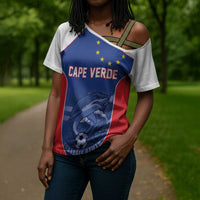 World Football 2026 Cape Verde Custom Cross Shoulder Shirt Tubaroes Azuis Blue Shark - Wonder Print Shop