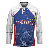World Football 2026 Cape Verde Custom Hockey Jersey Tubaroes Azuis Blue Shark - Wonder Print Shop