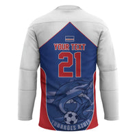 World Football 2026 Cape Verde Custom Hockey Jersey Tubaroes Azuis Blue Shark - Wonder Print Shop