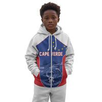 World Football 2026 Cape Verde Custom Kid Hoodie Tubaroes Azuis Blue Shark - Wonder Print Shop