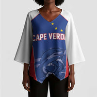 World Football 2026 Cape Verde Custom Kimono Sleeve Blouse Tubaroes Azuis Blue Shark - Wonder Print Shop
